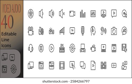 forty audio video icon sets