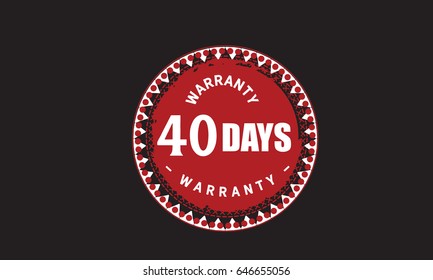 forty days warranty icon vintage grunge 