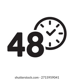 Cuarenta y ocho horas un icono de reloj acompaña el valor numérico que representa el tiempo