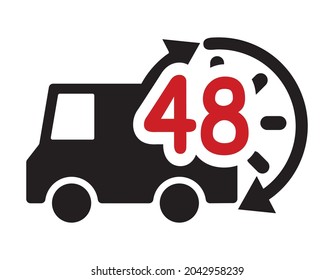 48 horas de entrega, ilustración vectorial