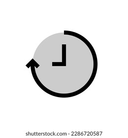 Forty Five Minutes Clock Count Simple Vector Icon