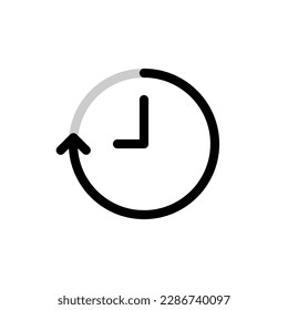 Forty Five Minutes Clock Count Simple Vector Icon