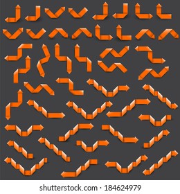 Forty five orange ribbons