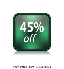 Forty five persent off vector button, web design element