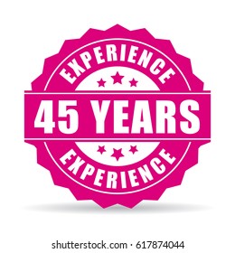 Forty five years experience vector icon illustration isolated on white background