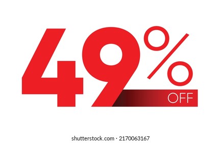 Forty Nine percent discount vector typography, 49 percent off vector