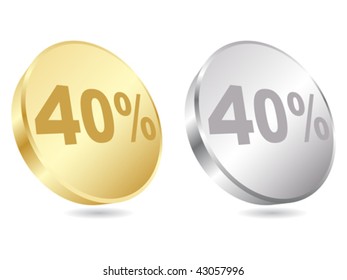 forty percent discount icon vector illustration