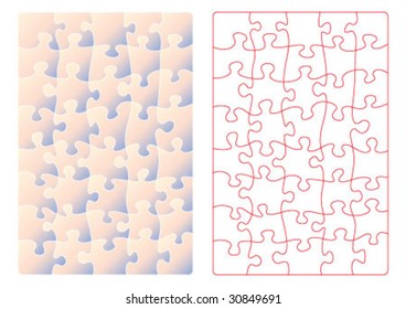 Forty piece of puzzle shape