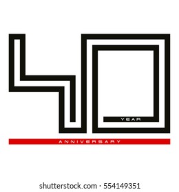 Forty year anniversary concept vector.