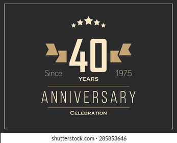 Forty years anniversary celebration logotype. 40th anniversary logo.