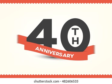 Forty years anniversary celebration logotype. 40th anniversary logo.