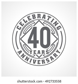 Forty years anniversary celebration logotype.