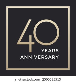 Forty years celebration event. 40 years anniversary sign. Vector design template.
