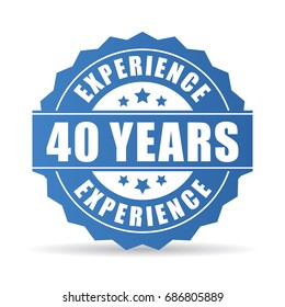 Forty Years Experience Vector Icon On White Background
