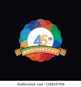 Forty-five Anniversary logo vector