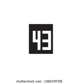 Forty-three numeric pixels on a black background