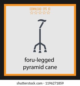 foru-legged pyramid cane  vector icon