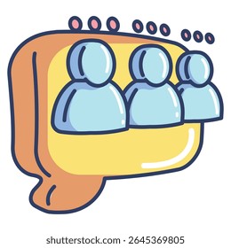 Forum 3d icon vector style for communication user interface Lineal Color style.