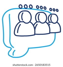 Estilo de Vector del icono del foro 3d para la interfaz de usuario de la comunicación Estilo de la línea dual.