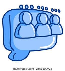 Foro 3d estilo de Vector de iconos para la interfaz de usuario de comunicación Estilo azul.