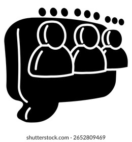 Foro 3d icono de estilo de Vector para la comunicación interfaz de usuario Negro Relleno estilo.