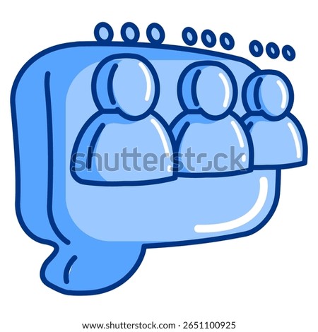 Forum 3d icon vector style for communication user interface Blue style.