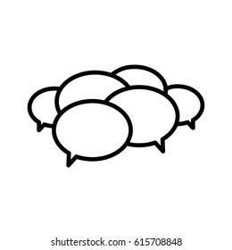 Forum, blog speech balloon line flat vector icon for mobile application, button and website design. Illustration isolated on white background. EPS 10 design, logo, app, infographic.