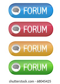 Forum buttons isolated over a white background.