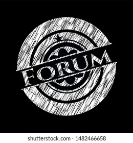 Forum with chalkboard texture. Vector Illustration. Detailed.