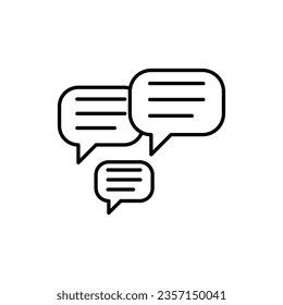 Forum chat comment outline icon, Speech bubbles messages simple line vector illustration on white background..eps