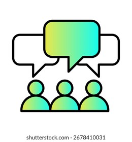 Forum Chat Discussion Group Community Vector Icon with Editable Stroke