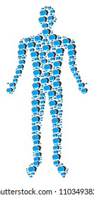 Forum chat person avatar. Vector forum chat icons are arranged into man composition.