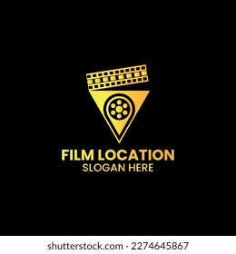 forum cinema Studio Movie Video Cinema Cinematography Film Production concept film roll as a bubble chat logo design vector icon illustration Isolated White Background