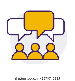 Forum Conversation People Online Talk Vector Icon with Editable Stroke