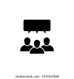 Forum discussion glyph icon. Testimonials and customer relationship management concept. Simple solid style. Vector illustration isolated on white background. EPS 10.