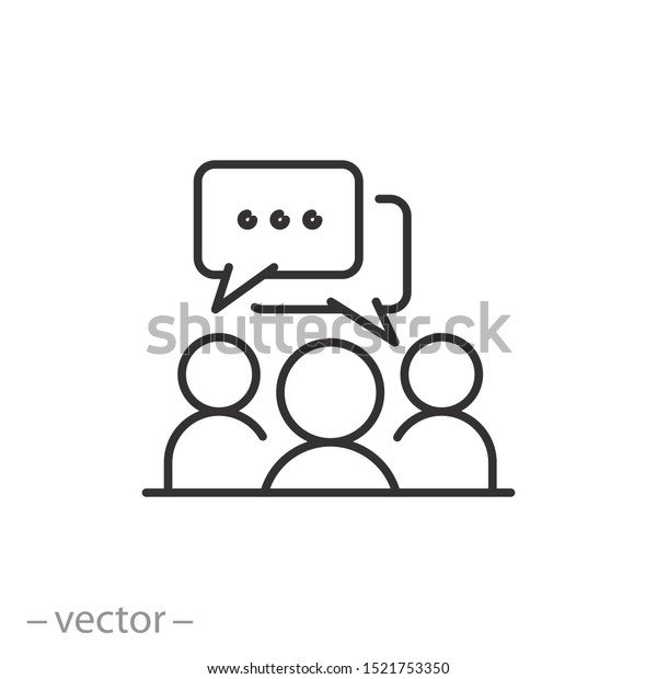 Forum Discussion Icon Feedback Chat Outline Stock Vector Royalty Free 1521753350