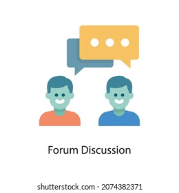 Forum Diskussion Vektorgrafik Flaches Icon Design Illustration. Symbol für soziale Medien auf weißem Hintergrund EPS10-Datei