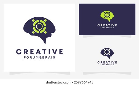 Forum Human Community and Brain Logic logo design ideas. Creative vector illustration based icon template.	
