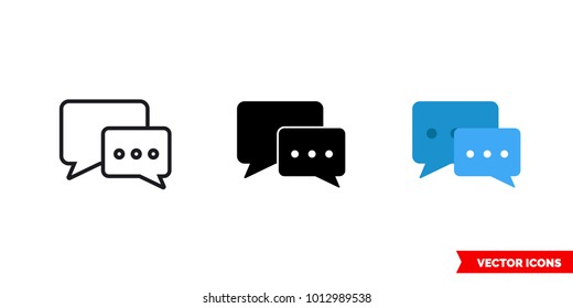 Forum icon of 3 types: color, black and white, outline. Isolated vector sign symbol.