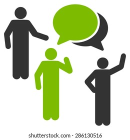 Forum icon from Business Bicolor Set. This flat vector symbol uses eco green and gray colors, rounded angles, and isolated on a white background.