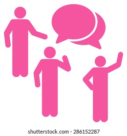 Forum icon from Business Bicolor Set. This flat vector symbol uses pink color, rounded angles, and isolated on a white background.
