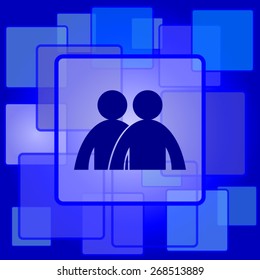 Forum icon. Internet button on abstract background. 