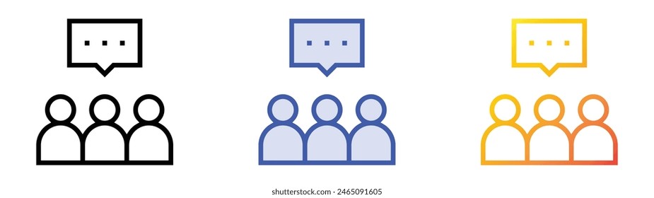 forum icon. Linear, Blue Fill and Gradient Style Design Isolated On White Background