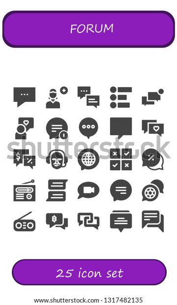 Forum Icon Set 25 Filled Forum Stock Vector Royalty Free 1317482135