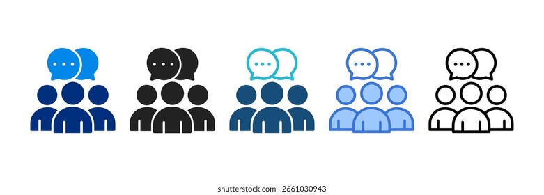 Forum Icon Set Multiple Style Vector Illustration