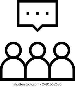 forum icon. Thin linear style design isolated on white background