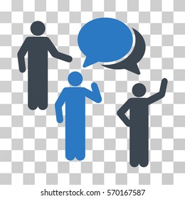 Forum icon. Vector illustration style is flat iconic bicolor symbol, smooth blue colors, transparent background. Designed for web and software interfaces.