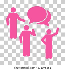 Forum icon. Vector illustration style is flat iconic symbol, pink color, transparent background. Designed for web and software interfaces.