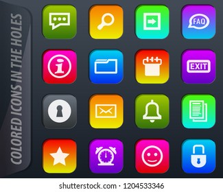 Forum interface web colored icons in the holes easily adapt to any background