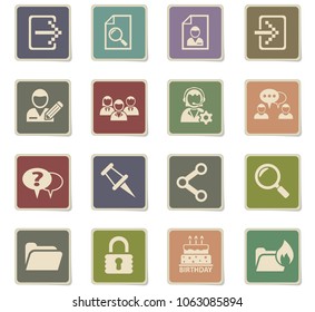 forum interface web icons - paper stickers for user interface design